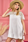 Boho Inspired Crochet Lace Wrinkled Top
